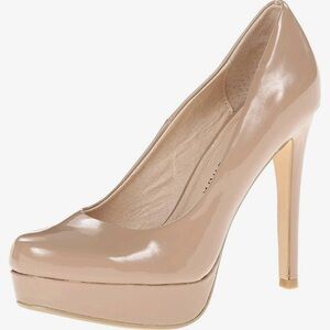 Chinese Laundry Patent Leather Platform Pump Heels, Nude, Size 7, Worn Once